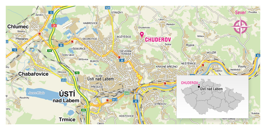 Chuderov - Umístění lokality